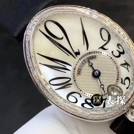 ZF Queen of Naples Breguet watch silver white natural mother-of-pearl disc woven satin model 8918BB/58/864/D00Dmovement picture