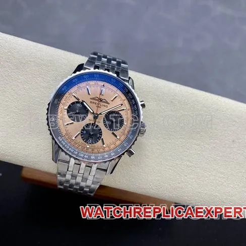 watch BreitlingBLS factory aviation chronograph copper plate steel bracelet model front live photo