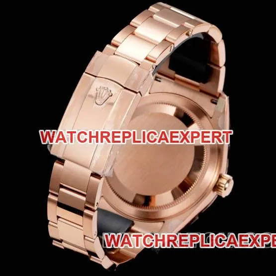 collectible watch RolexAR+ factory pilot black dial mechanical rose goldside live photo