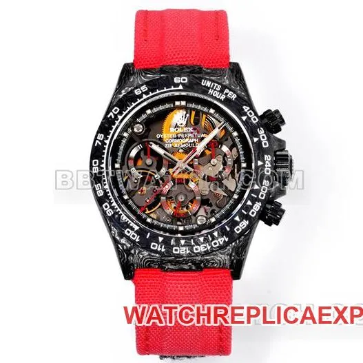 top-tier watch DaytonaTW factory Rolexblack dial red nylon braceletfront live photo