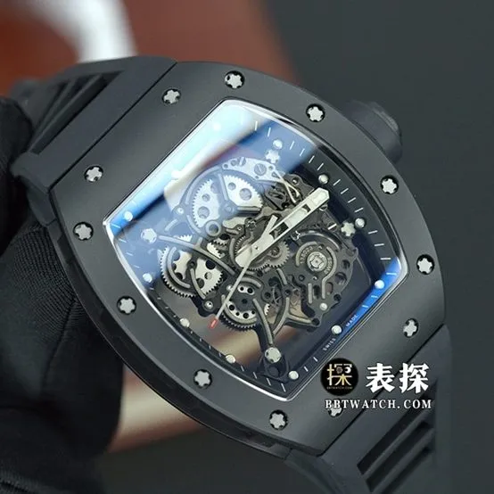 BBR men's Richard Mille1:1replica watch black ceramic hollow rubber model weight live photos