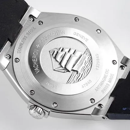 8F factory top-tier watch Vacheron Constantinautomatic movement Across the World series men's blue dialsteel bracelet watch back cover picture