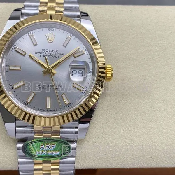 Rolex collectible watch ARF Factory log 41mmsilver dial3235 gold steel bracelet braceletlive photos