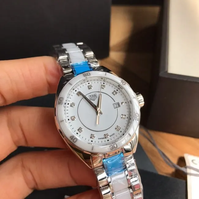 Original watch TAG Heuer Aquaracer series white dialsteel braceletquartz women's watch back cover picture