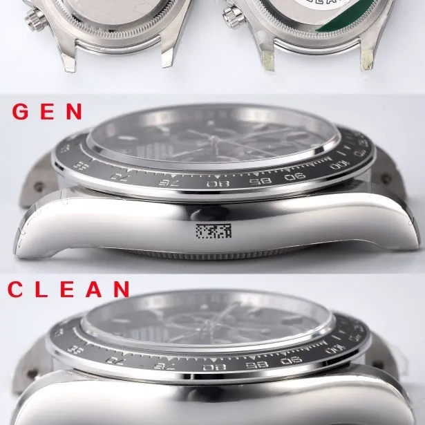 Factory C black Daytona genuine and fake comparison evaluation Rolextop-tier watch 126500bracelet comparison chart