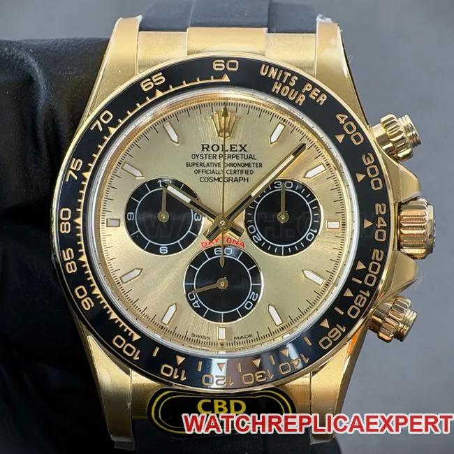 CBD Factory Rolextop-tier watch Daytona gold shell gold plate 4131front live photo