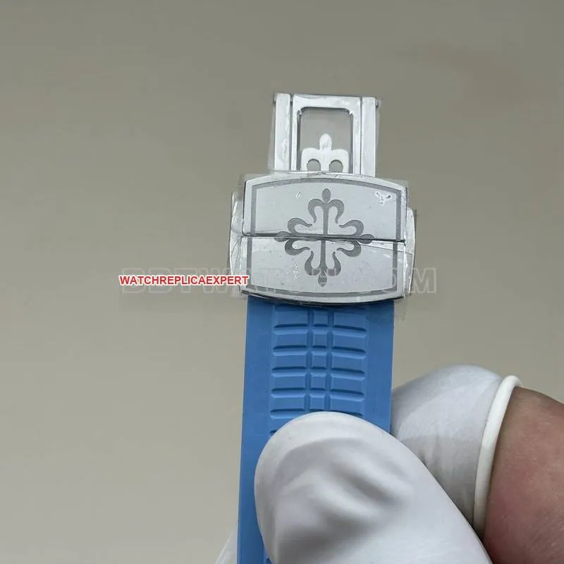 Patek Philippe watch BBF factory grenade black dial blue rubber model 5167Acaseback live photo