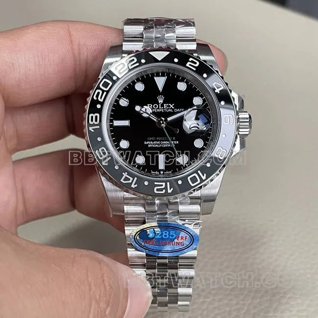 collectible watch ERF factory GMT-MasterRolexblack dial black gray circle 3285 mechanical braceletlive photos