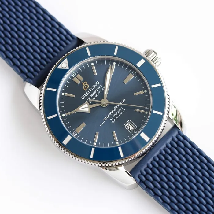 top-tier watch Breitling men's blue dial super ocean culture mechanical watch clasp picture