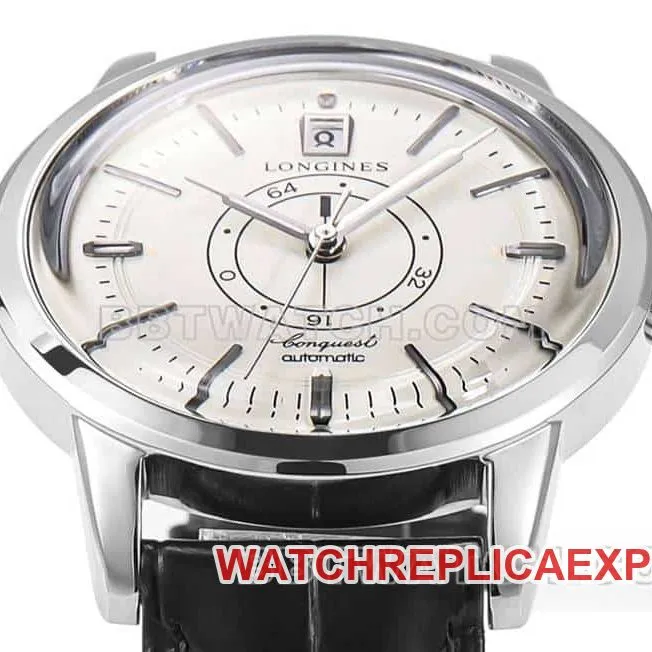 AD factory Longines classic replicatop-tier replicaguilloché dial silver hour markers leather strap model clasplive photos