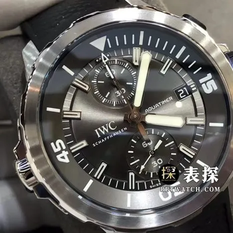 V6 factory IWC watch men's marine timepiece watch rock gray panda dial rubber model picture and price front live photo