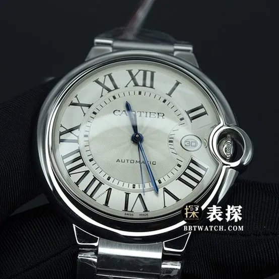 K3 factory Cartier blue balloon top-tier watch couple silver white dialsteel bracelet model picture and price front live photo