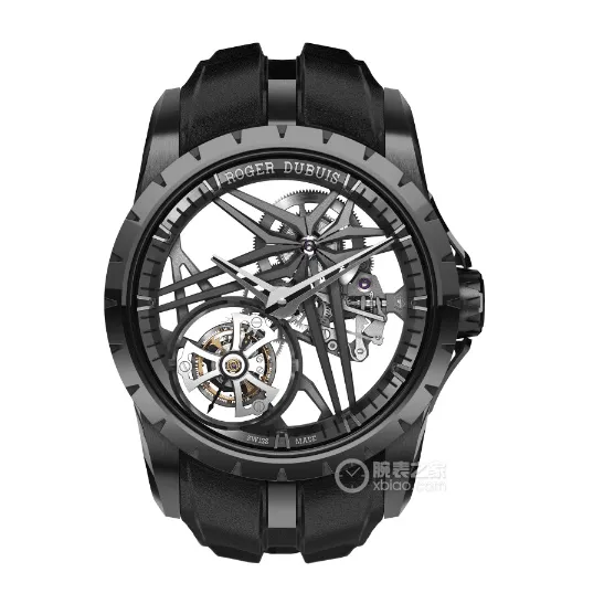 BBR King Roger Dubuis collectible watches carbon fiber skeleton tourbillon black rubber models
