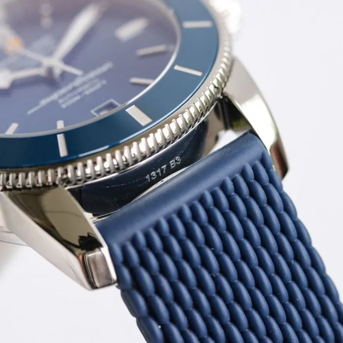 top-tier watch Breitling men's blue dial super ocean culture mechanical watch back cover picture