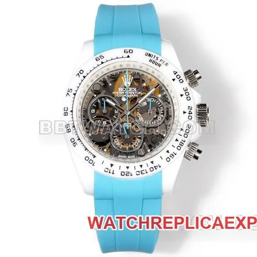 watch RolexTW factory Daytona white case blue rubber braceletbraceletlive photos