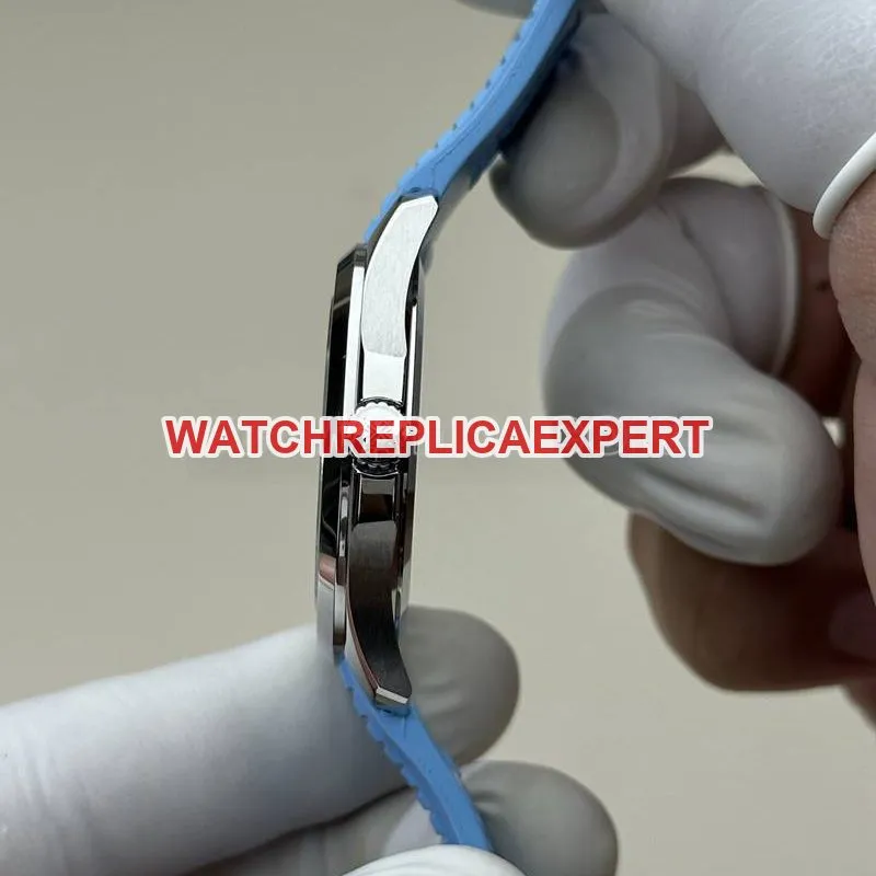 Patek Philippe watch BBF factory grenade black dial blue rubber model 5167Abraceletlive photos