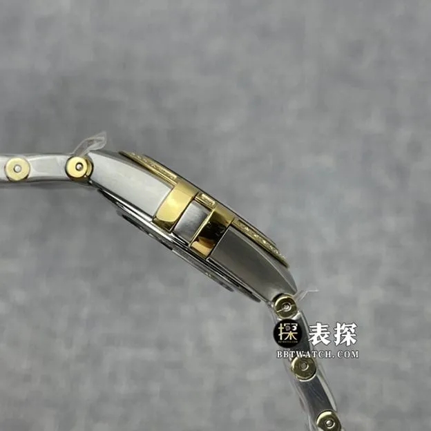 3S factory Omega Constellation top-tier watch women's white mother-of-pearl plate yellow gold diamond steel bracelet model pictures and prices front live photo