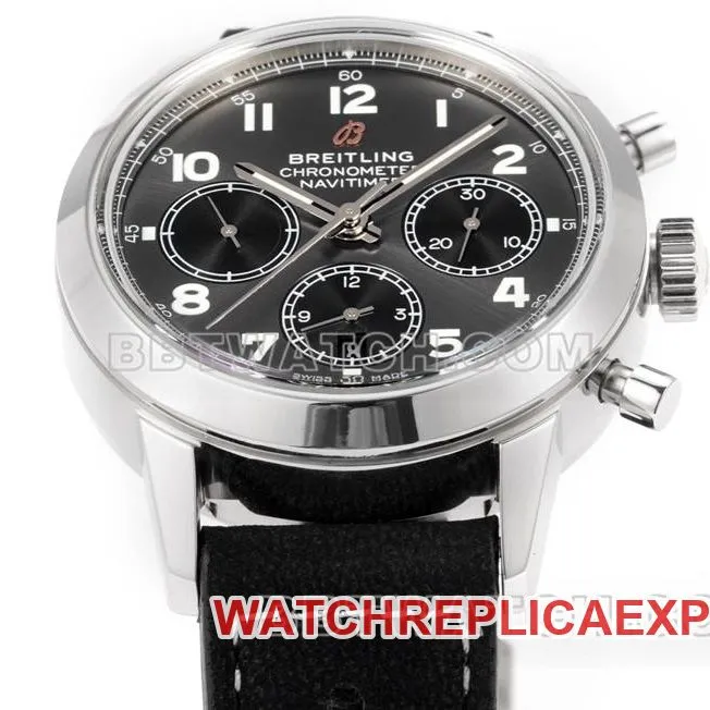 Breitling1:1replica watch BLS factory overseas gray plate 41mmchronograph7750movementleather strap model caseback live photo