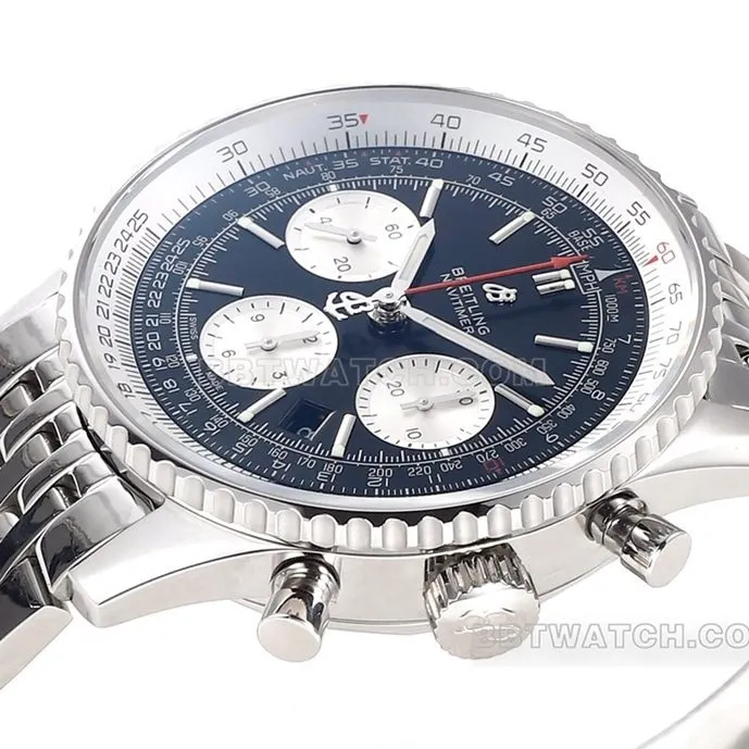 BLS factory Breitling aviation chronographsuper black panda disk AB0121211B1A1caseback live photo
