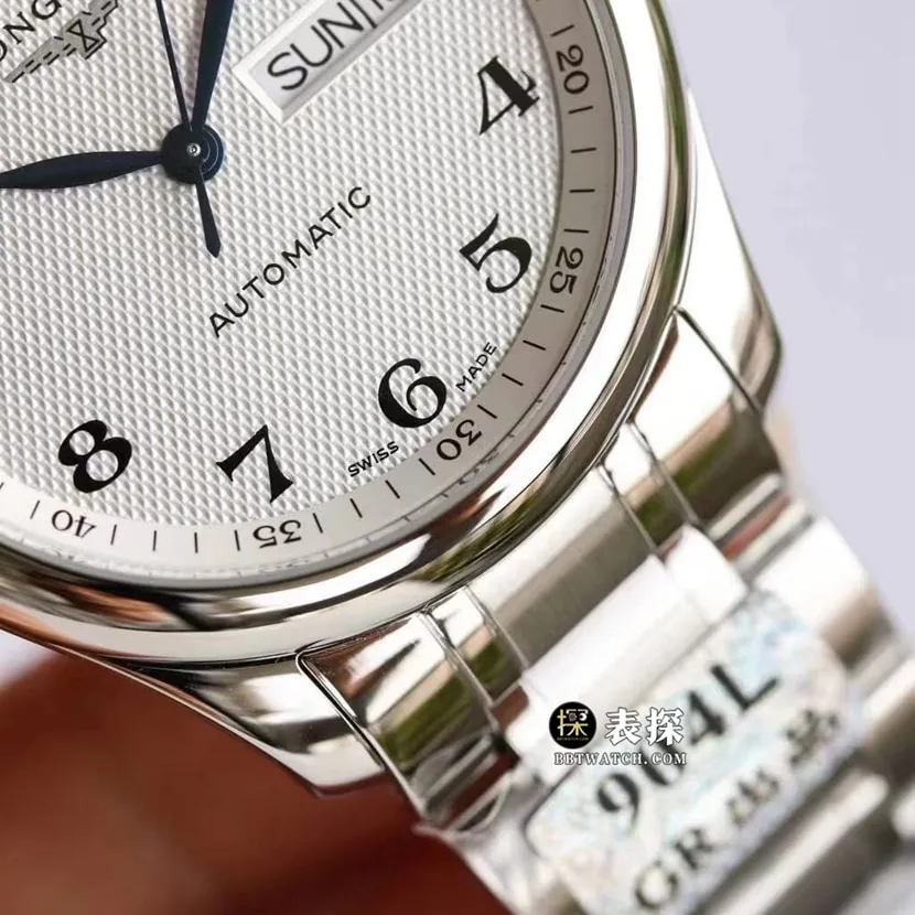 GR factory Longines watchmaking traditional top-tier watch men's silver wheat grain plate steel bracelet model pictures and prices braceletlive photos