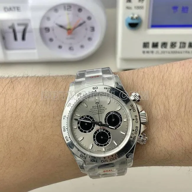 watch RolexQF factory Daytona gray plate 4131 mechanical caseback live photo