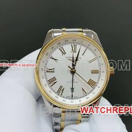 TW factory Longines watchmaking tradition 1:1super clonesilver dial gold steel braceletL2.844.6.71.2side live photo
