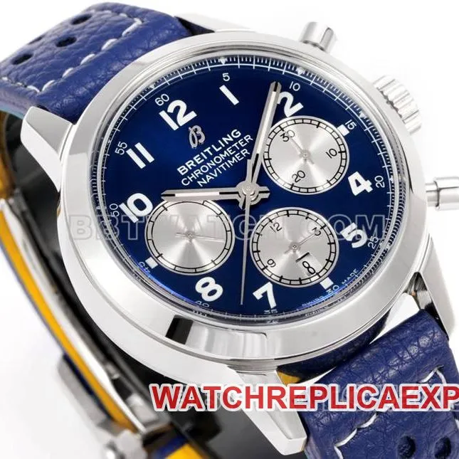 Breitling collectible watch BLS factory Yueyang blue dial41mmchronograph7750movementleather strap model front live photo