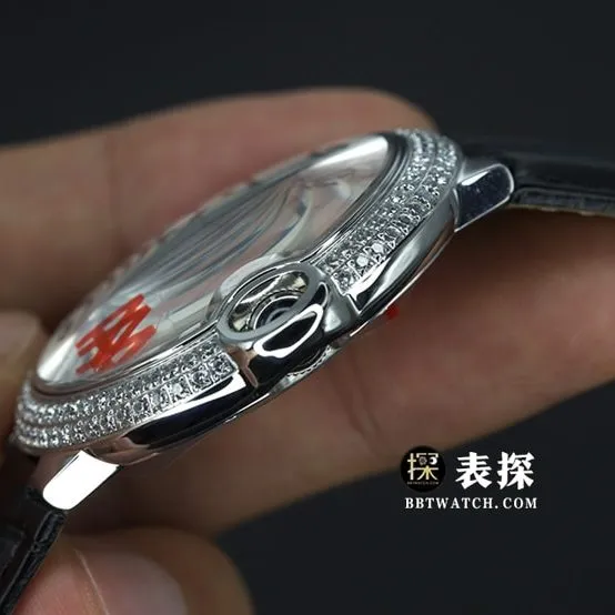 V6 factory Cartier blue balloon WE9009511:1super watch men's silver white dialleather strap picture and price overall live photos