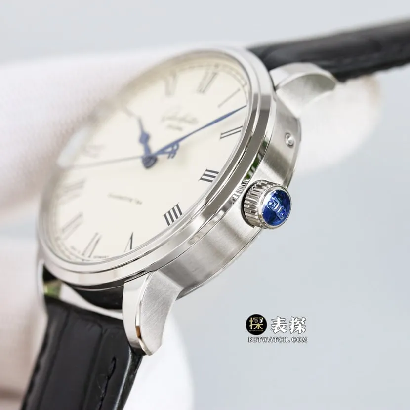 3WF factory Glashütte Original original MP top-tier watch men's white dialleather strap picture and price front live photo