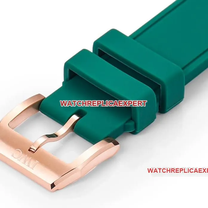 TW factory IWC pilot top-tier replicagreen dialrose gold rubber model IW388110front live photo
