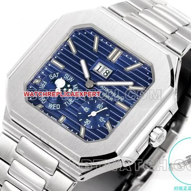 Patek Philippe watch 3k factory 45mmblue dial240psmovementsteel bracelet model 5822front live photo