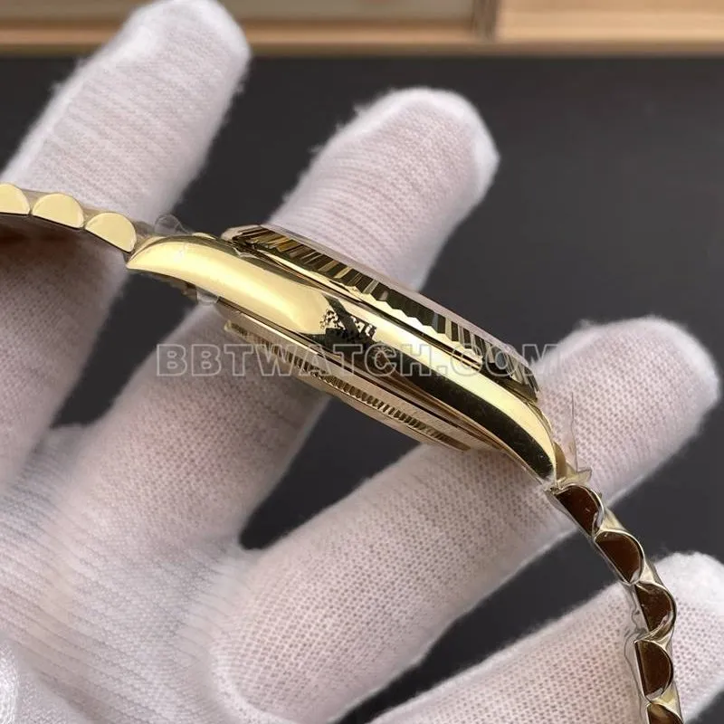 Rolex watch RC factory Day-Date40mm gold plate 3255yellow goldsteel bracelet model braceletlive photos