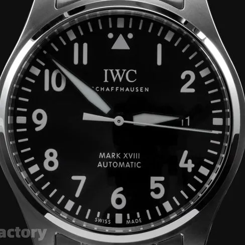 V7 factory IWC top-tier watch men's black dialsteel bracelet mechanical ultimate version mark eighteen series watch front view