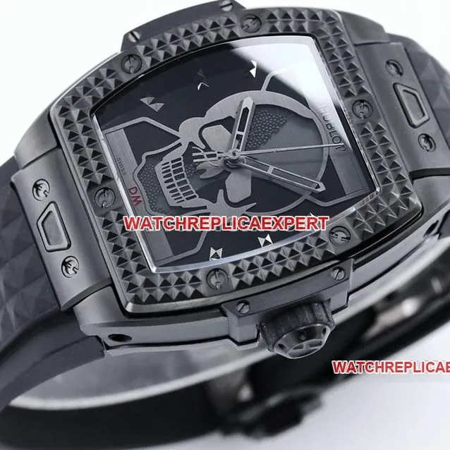 TW factory Hublot1:1super cloneblack dial skull 646.CI.0110.RX.DPM24caseback live photo