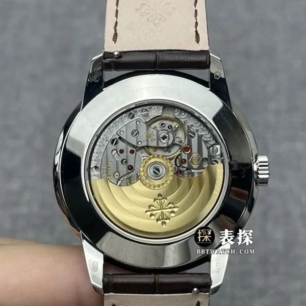 GR factory Patek Philippe super complex timepiece 5320G-0011:1super watch men's cream disc leather strap model pictures and prices caseback live photo