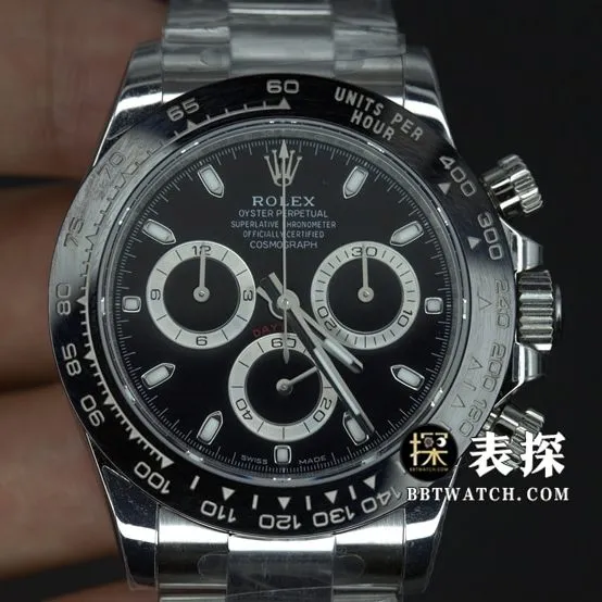 BT factory Rolex Daytona watch black dialsteel bracelet pictures and prices front live photo