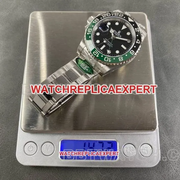 Rolex collectible watch ARF FactoryGMT-MasterGMT green and black circle 3285 three grid link front live photo