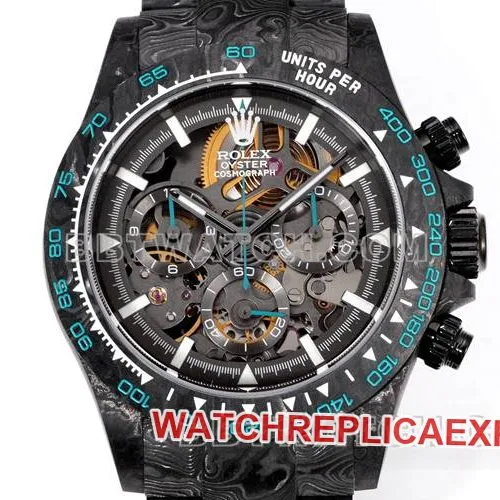 collectible watch TWF factory Rolex Daytona carbon fiber modified custom green front live photo