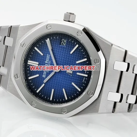ZFAudemars PiguetRoyal Oak1:1top-tier replica2024 new smoked blue dial15202front live photo