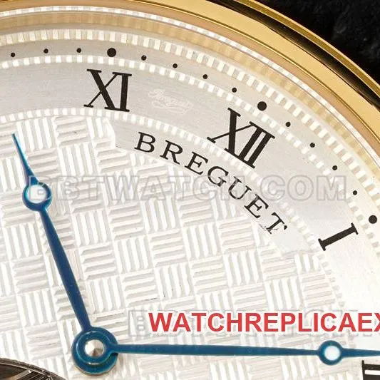 Breguet collectible watch RMS factory classic silver white dialtourbillonyellow gold mechanical leather strap caseback live photo