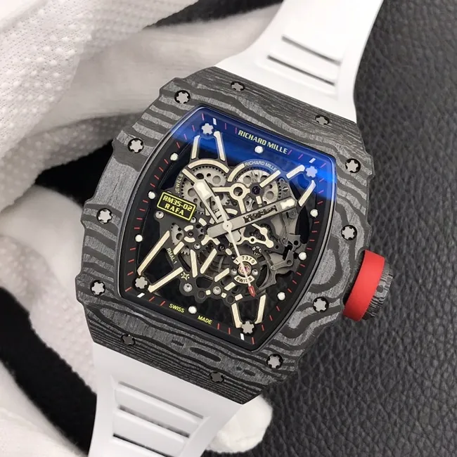 ZF Factorytop-tier watch Richard MilleRM035-2black dial white rubber strapautomatic movement watch movement picture