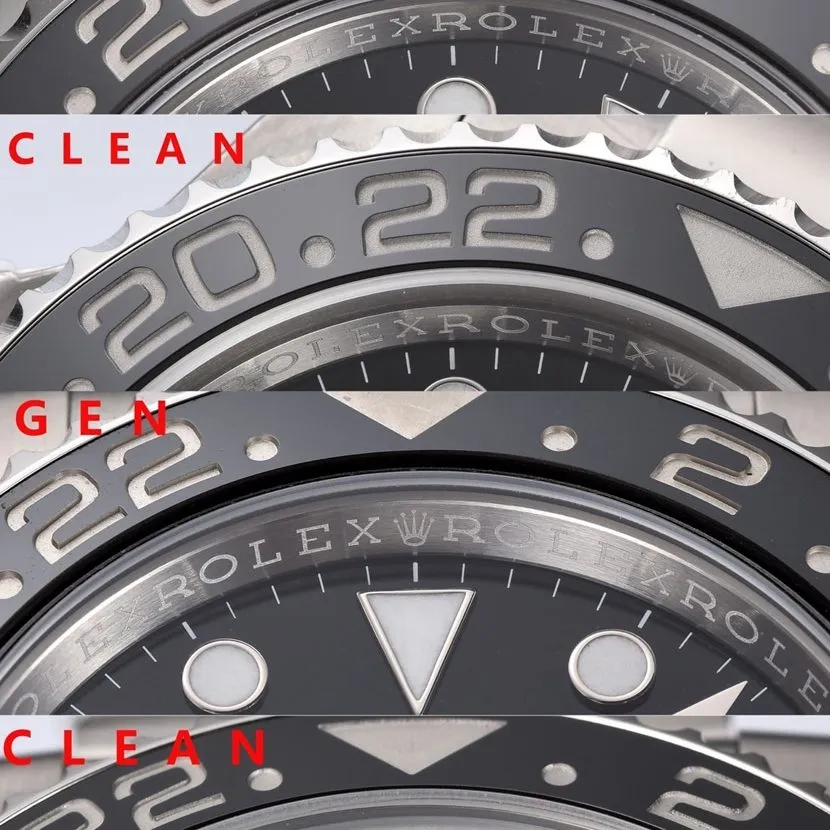 Rolex ceiling watch, GMT-Master type II watch, front comparison picture
