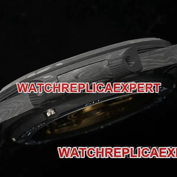 Patek Philippetop-tier watch DIW factory Nautilus orange plate carbon fiber mechanical steel bracelet model 5711side live photo