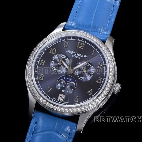 ZP factory Patek Philippe complex function timepiece top-tier 1:1high-quality replicablue dialleather strap model 4947G-001front live photo