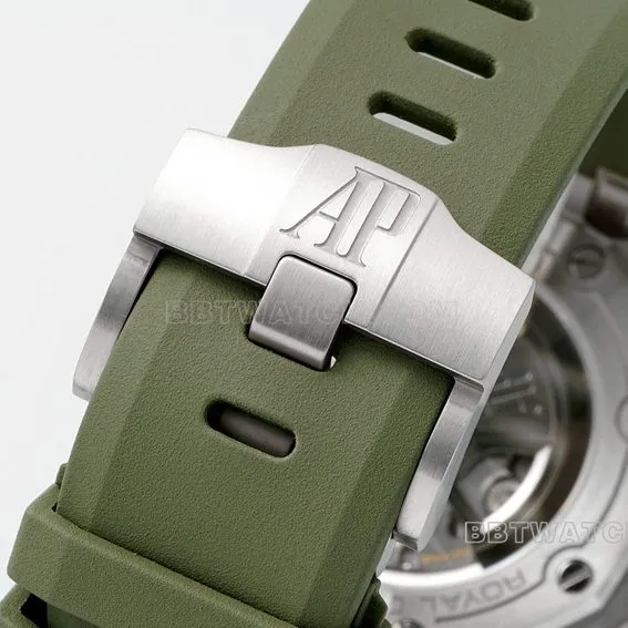 APS factory Audemars PiguetRoyal Oak offshore avocado rubber model 15720ST.OO.A052CA.01front live photo