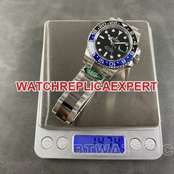 Rolex watch ARF FactoryGMT-MasterGMT Inter ring 3285 three-lattice link front live photo