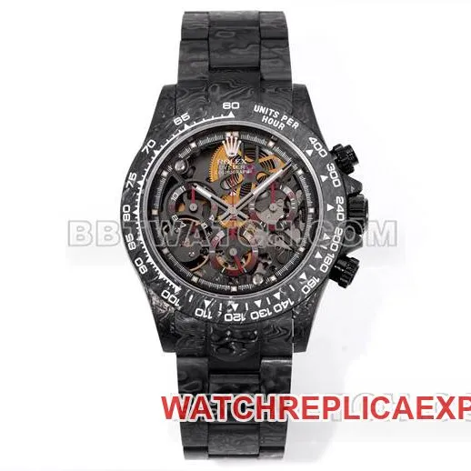 watch TWF factory Rolex Daytona carbon fiber modified custom red front live photo