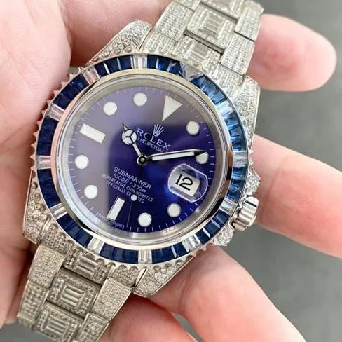 top-tier watch Rolex men's blue dialsteel braceletSubmariner type series fully automatic movement watch clasp picture