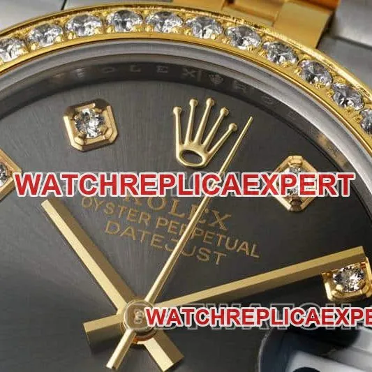 ARF FactoryRolex log 1:1super dark gray plate diamond bezel31mm gold five-lattice chain link278383front live photo