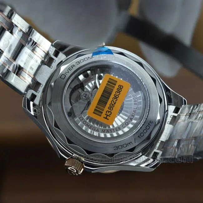 vs factory top-tier watch Seamaster series 300 gold blue dial8800 men's blue dialsteel braceletmechanical movement watch clasp picture